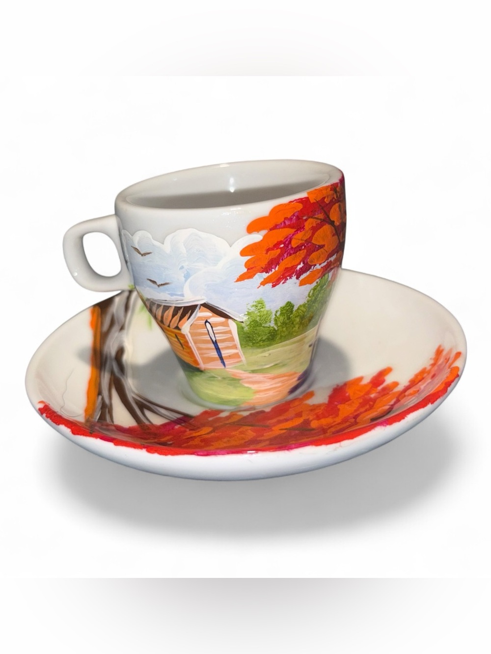 Vintage Hand Painted Demitasse Tea Cup & Saucer from Sheraton Santo Domingo - Picture 2 of 9